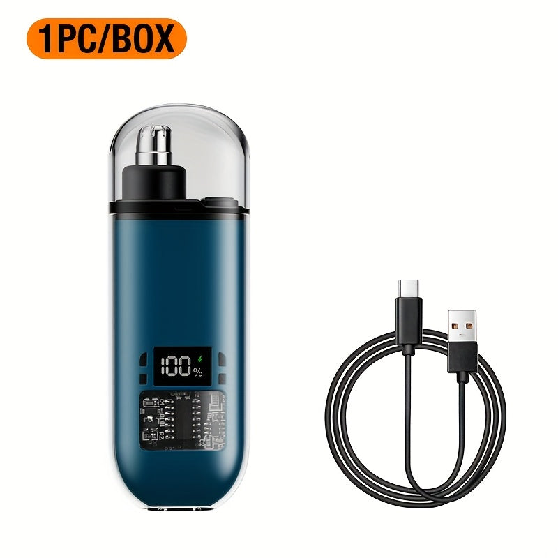 Portable Mini Nose Hair Trimmer | USB Rechargeable with Digital Power Display