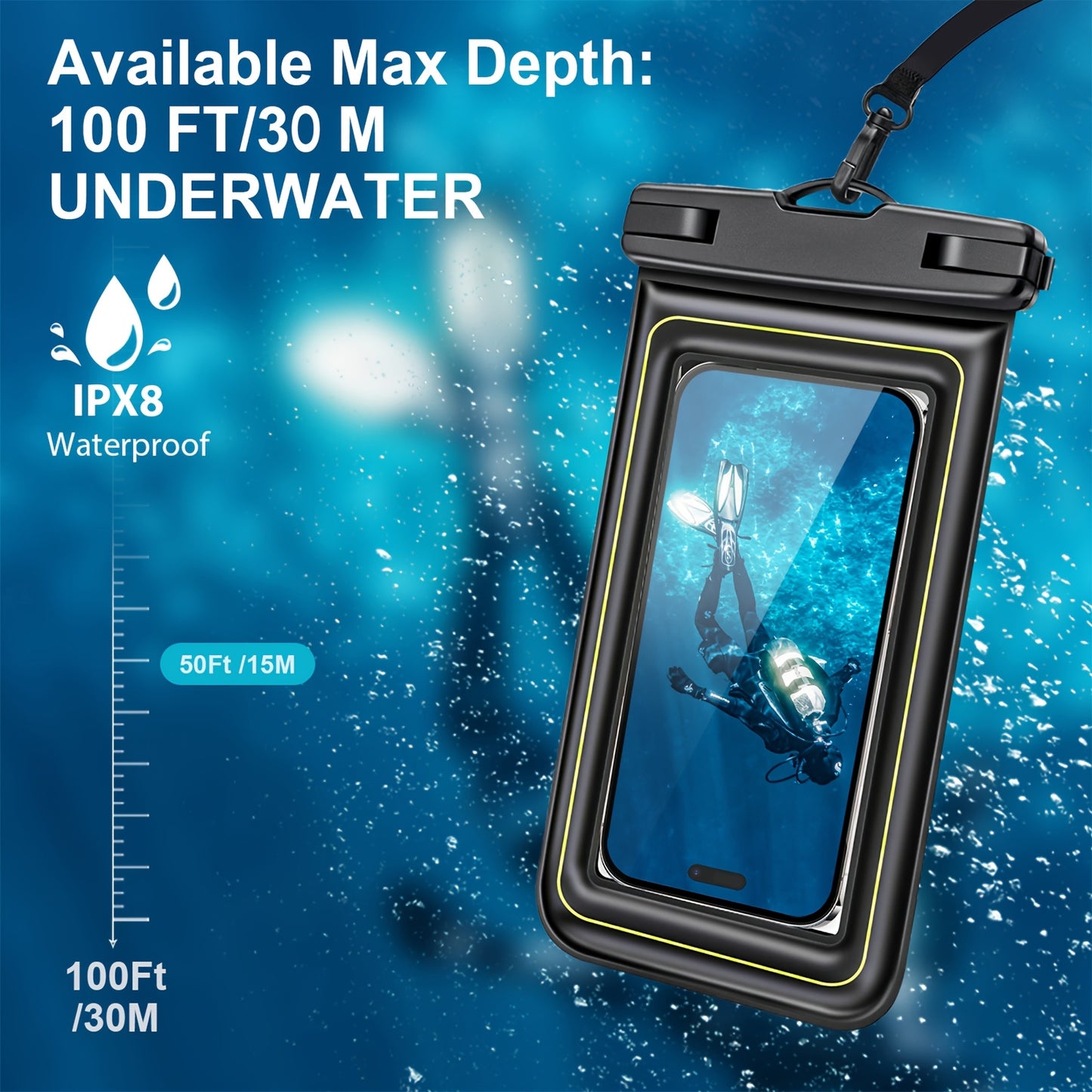 Waterproof Floating Phone Case – IPX8 Pouch with Lanyard