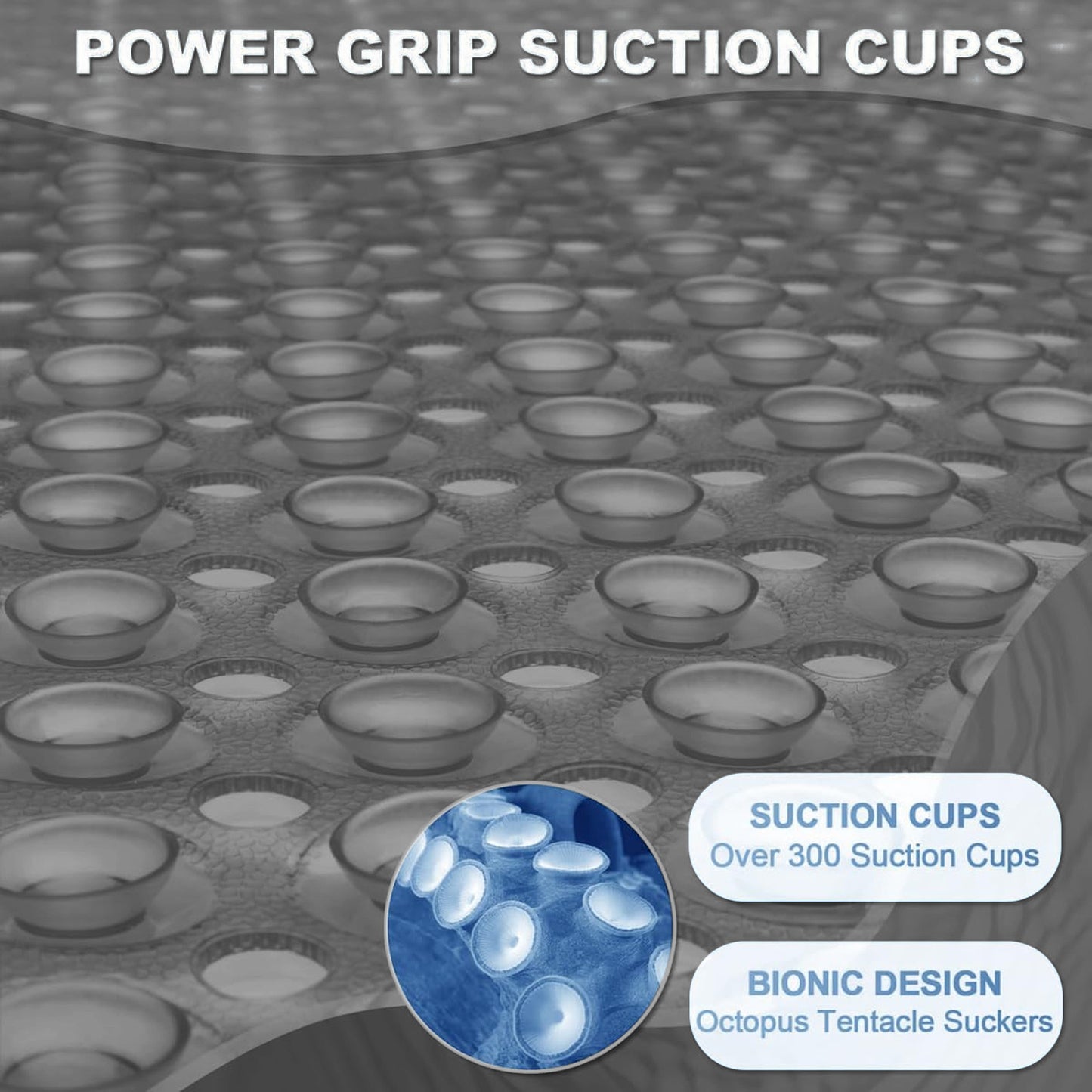 Large Non-Slip Shower Mat with Suction Cups