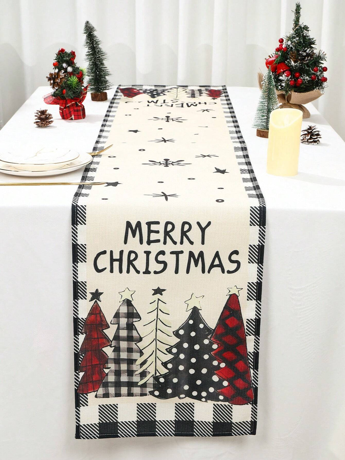 Thick Linen Christmas Table Runner