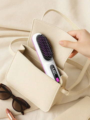 Portable Cordless Hair Straightener Brush