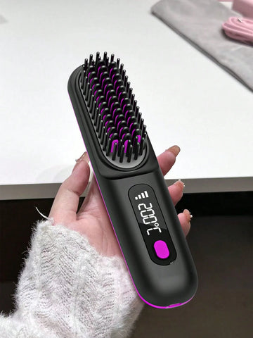 Portable Cordless Hair Straightener Brush