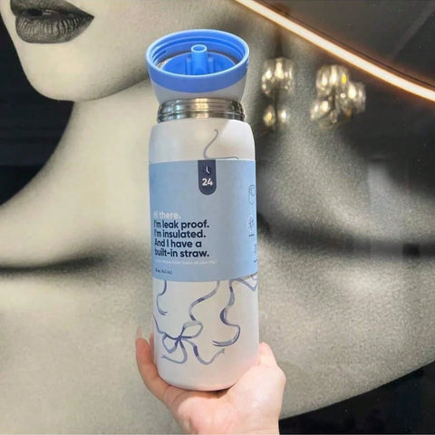 Insulated Stainless Steel Sports Water Bottle With Straw For Sports