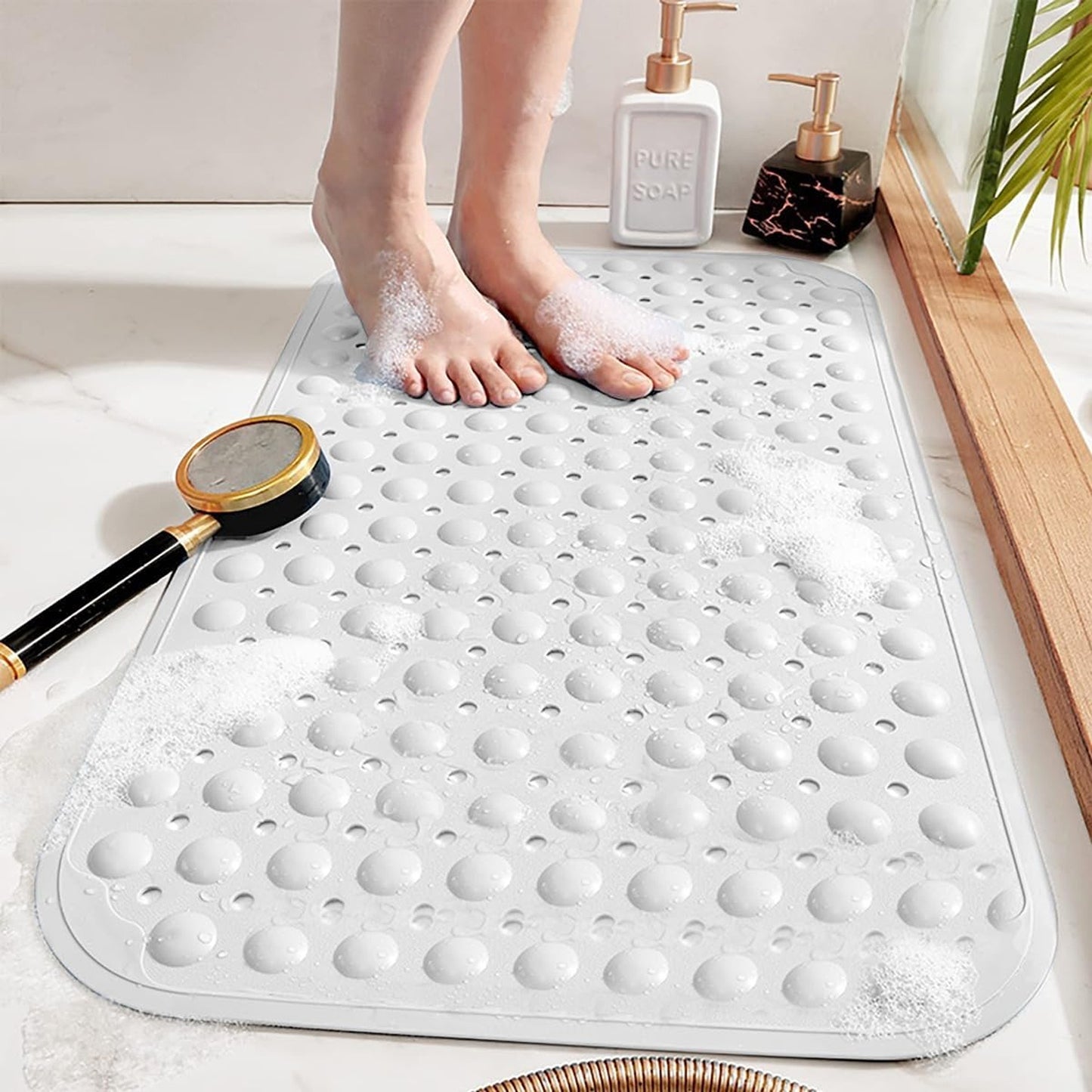 Large Non-Slip Shower Mat with Suction Cups