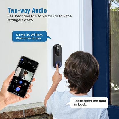 1080P Smart Video Doorbell Camera with 2-Way Audio