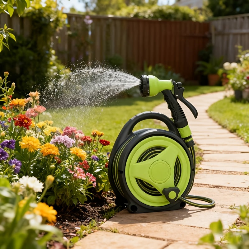 20m Portable Garden Hose Reel with Spray Nozzle