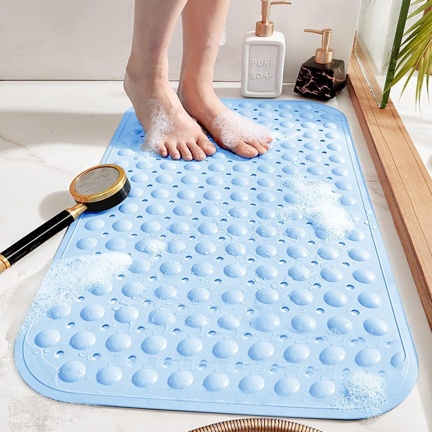 Large Non-Slip Shower Mat with Suction Cups