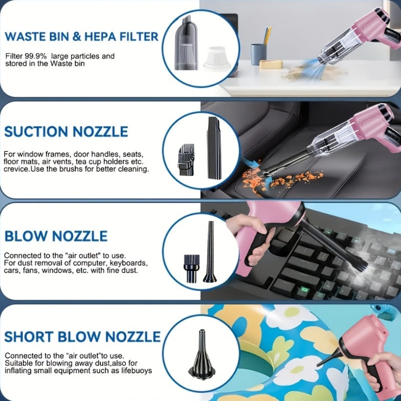 Wireless Handheld Vacuum Cleaner – Strong Suction USB Rechargeable