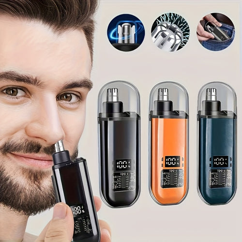 Portable Mini Nose Hair Trimmer | USB Rechargeable with Digital Power Display