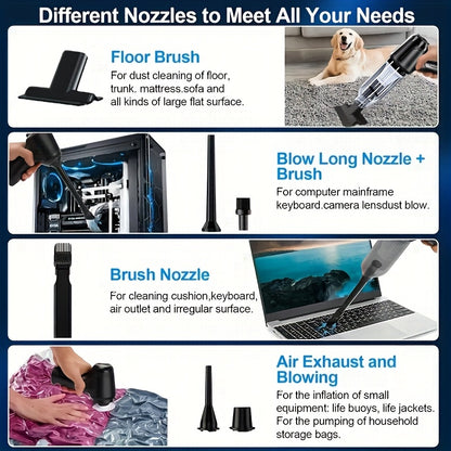 Wireless Vacuum Cleaner – Strong Suction USB Rechargeable