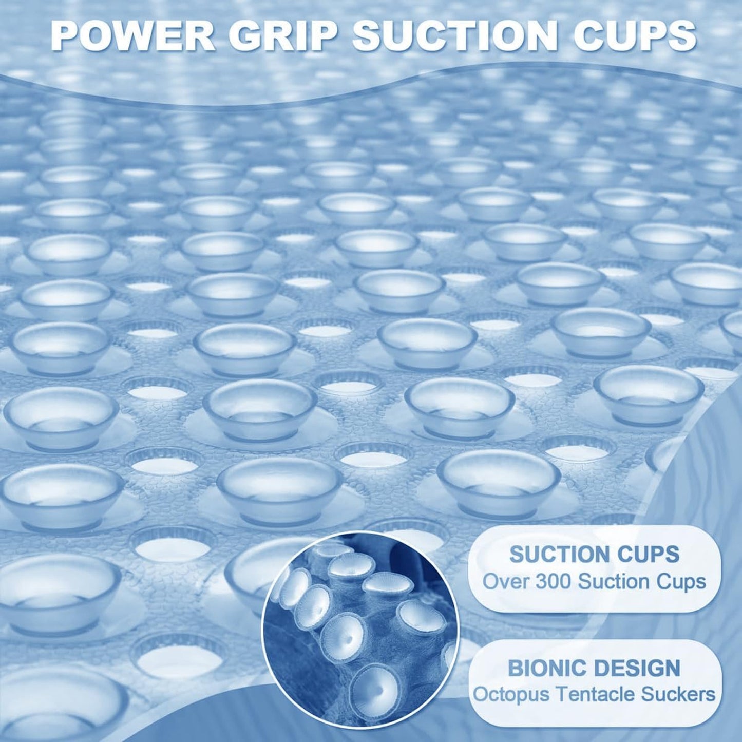 Large Non-Slip Shower Mat with Suction Cups