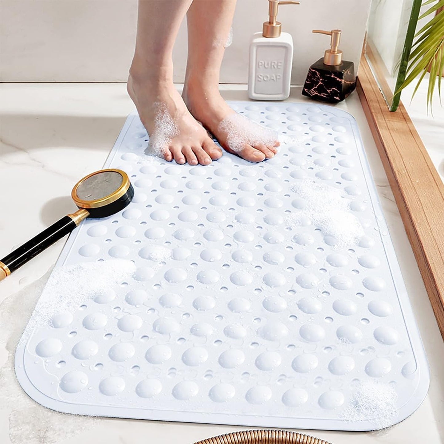 Large Non-Slip Shower Mat with Suction Cups