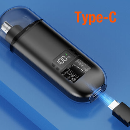 Portable Mini Nose Hair Trimmer | USB Rechargeable with Digital Power Display
