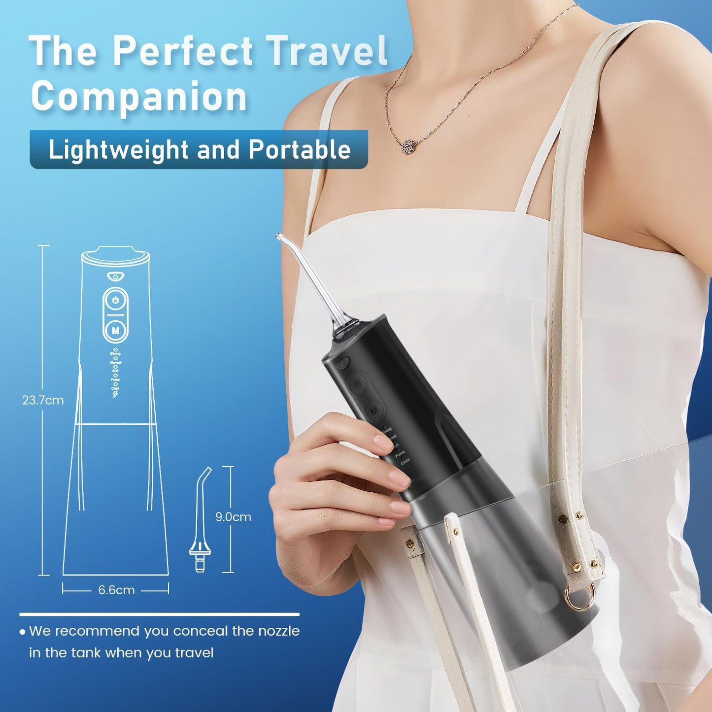Portable Oral Irrigator – 300ml, 5 Modes, USB-C Rechargeable