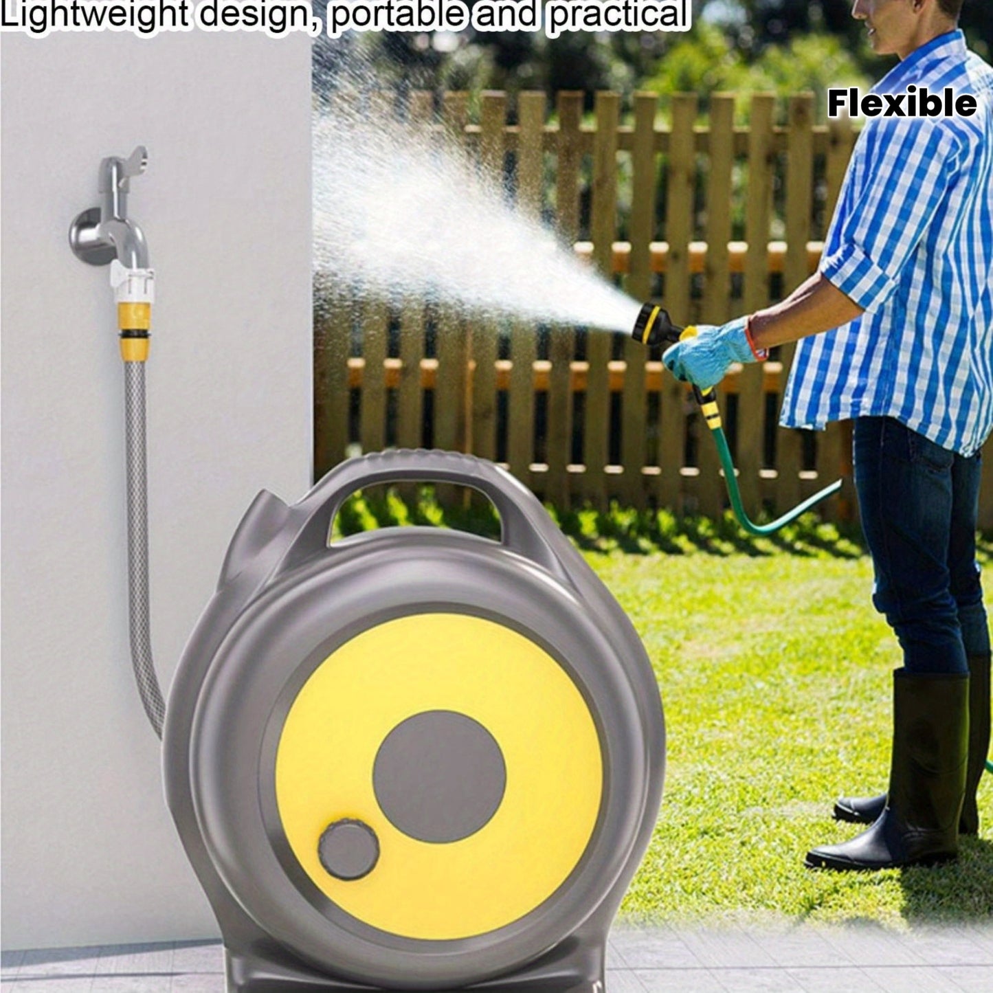 20m Portable Garden Hose Reel with Spray Nozzle