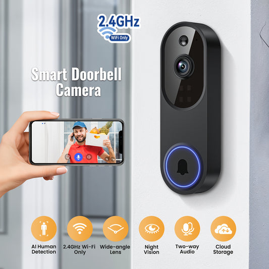 1080P Smart Video Doorbell Camera with 2-Way Audio
