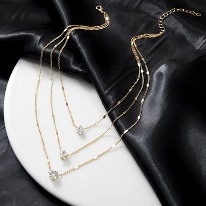 Fashion Zircon Multilayer Necklace for Women