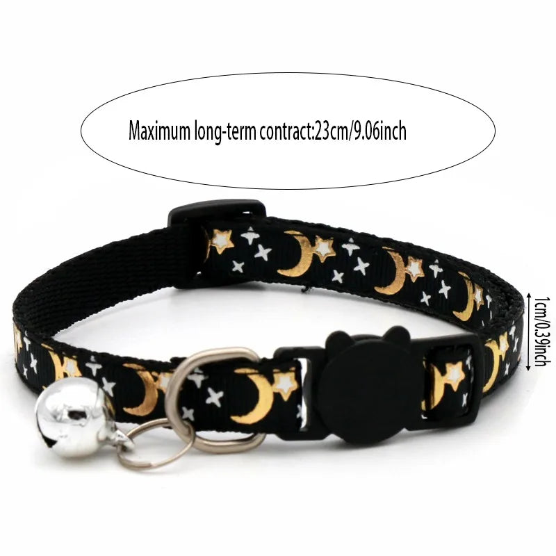 Adjustable Pet Collar with Bell – Cute Footprint Safety Necklace