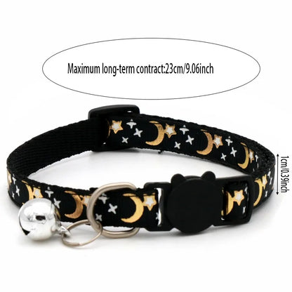Adjustable Pet Collar with Bell – Cute Footprint Safety Necklace