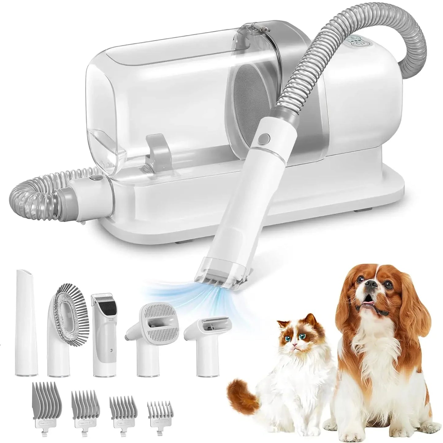 Pet Grooming Vacuum Kit with 2.3L Hair Collector