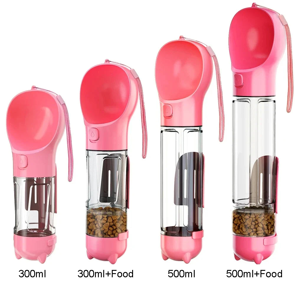 3-in-1 Pet Water Bottle – Leakproof Dog & Cat Travel Feeder