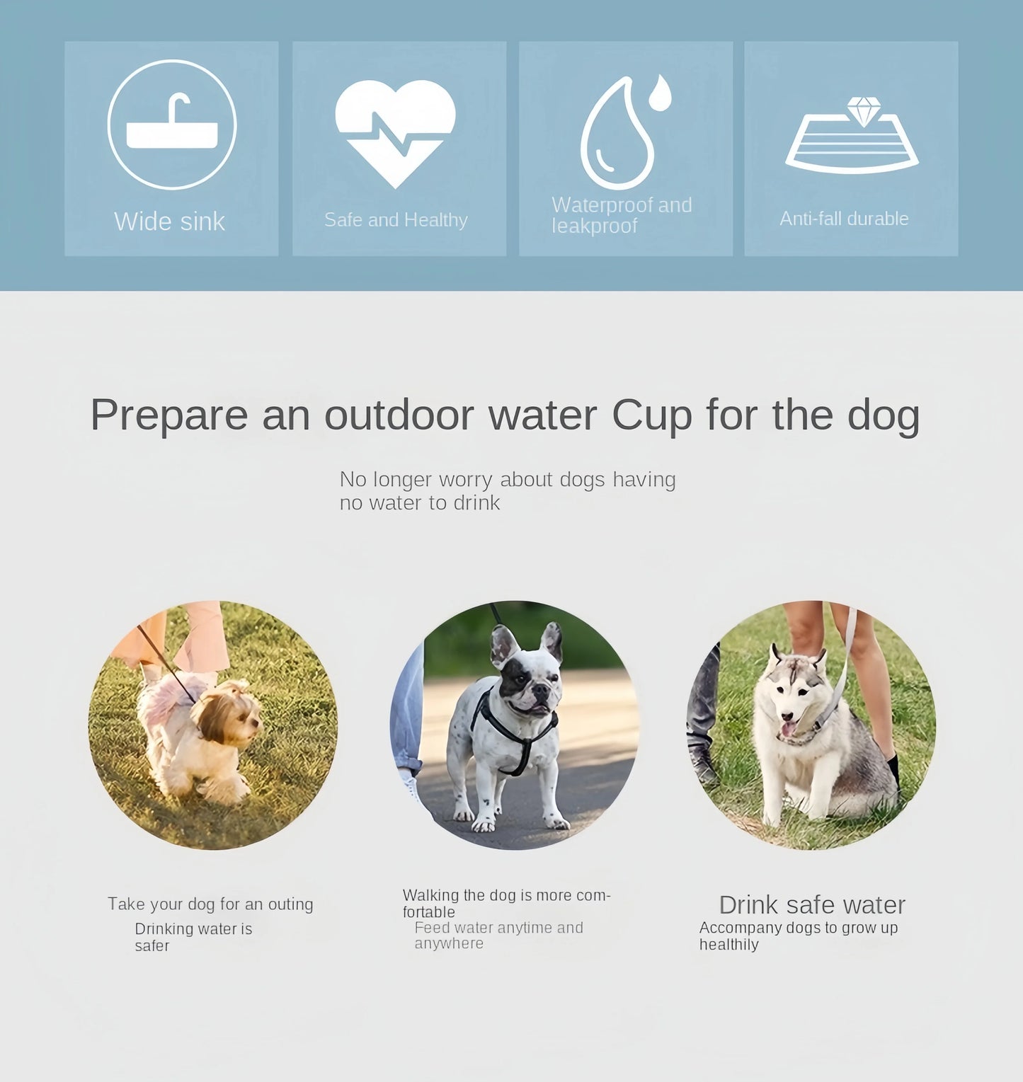 Portable Pet Water Bottle – Food Grade Dog & Cat Travel Dispenser