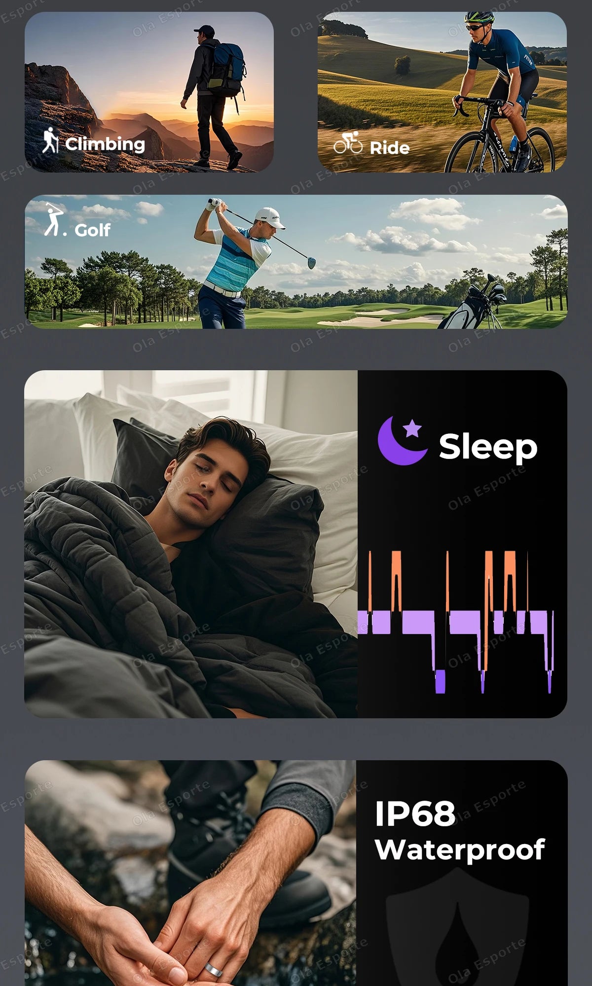 Smart Health Tracking Ring with Charging Case