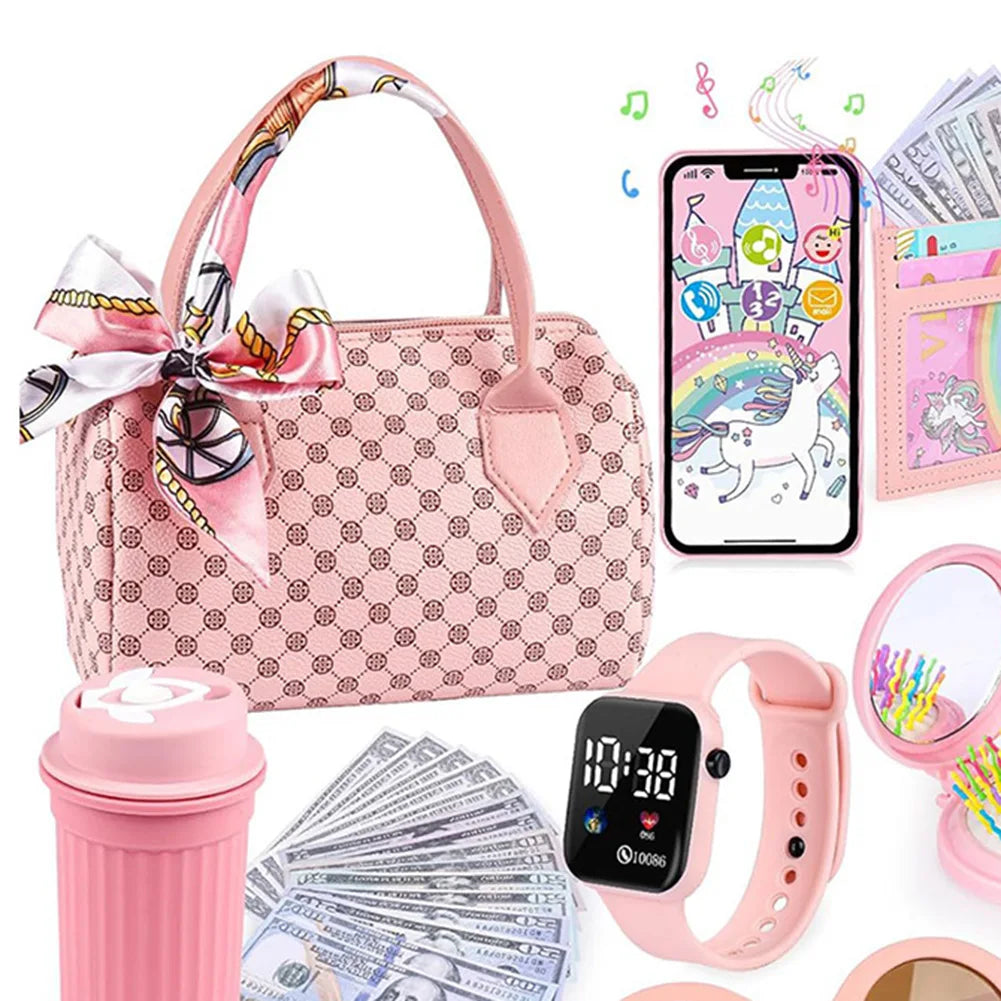Girls Pretend Play Purse with Makeup & Accessories
