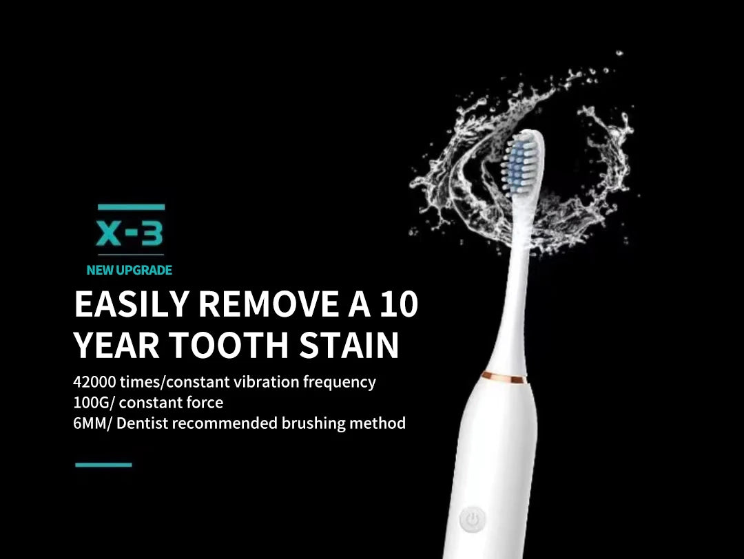 IPX7 Waterproof Sonic Electric Toothbrush