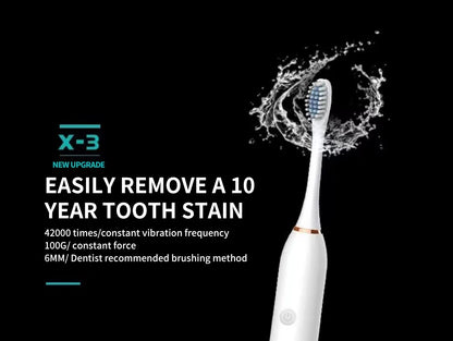 IPX7 Waterproof Sonic Electric Toothbrush