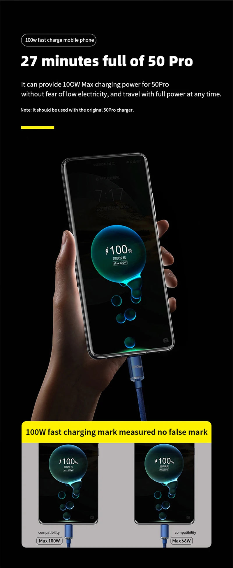120W PD USB-C Fast Charging Cable