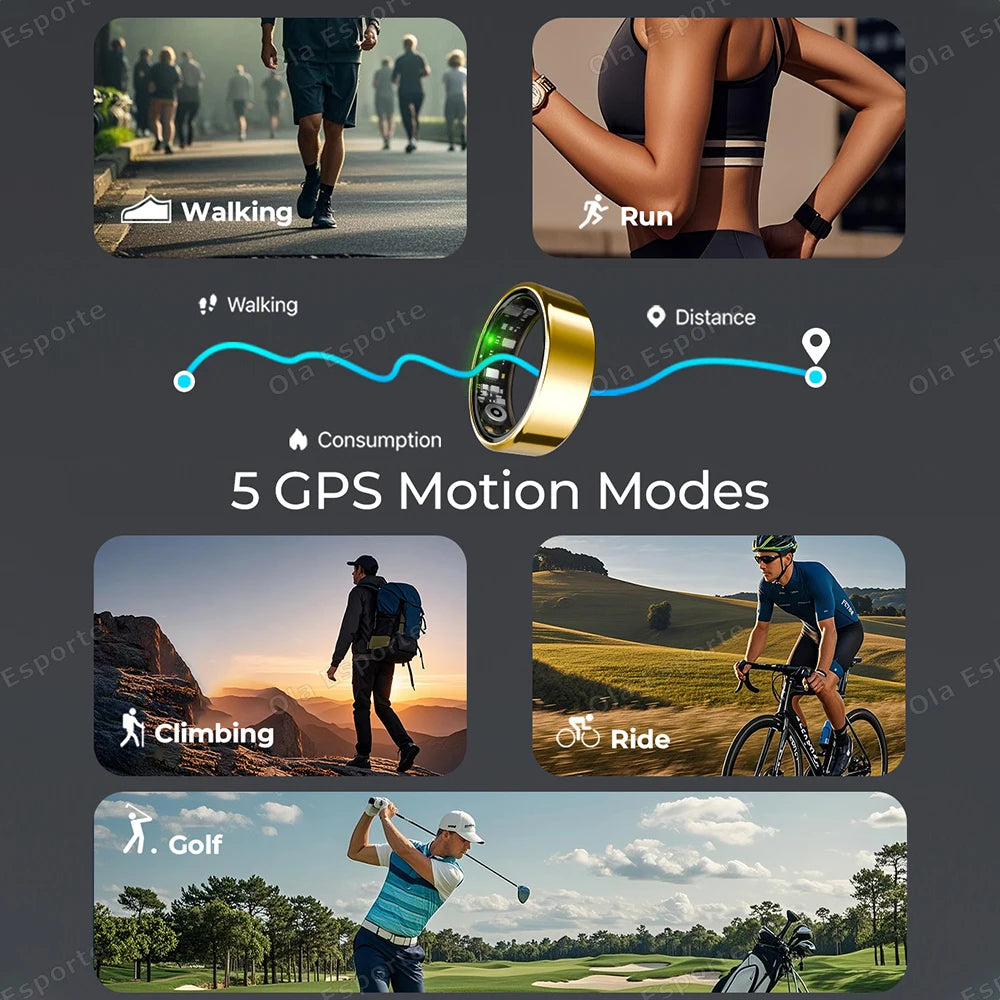 Smart Health Tracking Ring with Charging Case