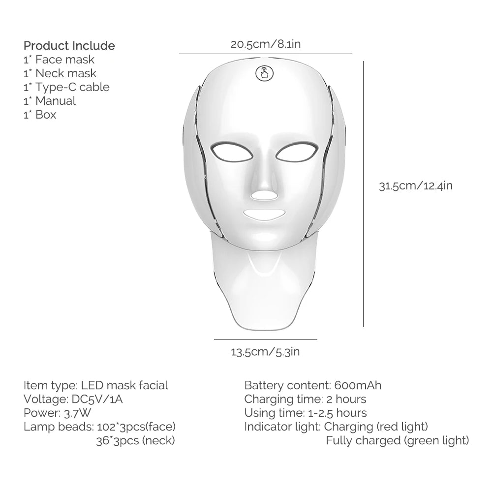Rechargeable LED Facial & Neck Mask