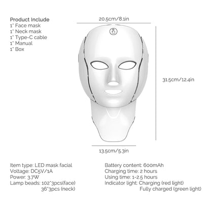 Rechargeable LED Facial & Neck Mask