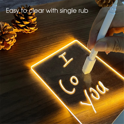 LED Acrylic Message Board Night Light – USB Powered