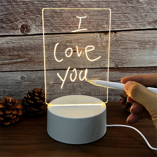 LED Acrylic Message Board Night Light – USB Powered