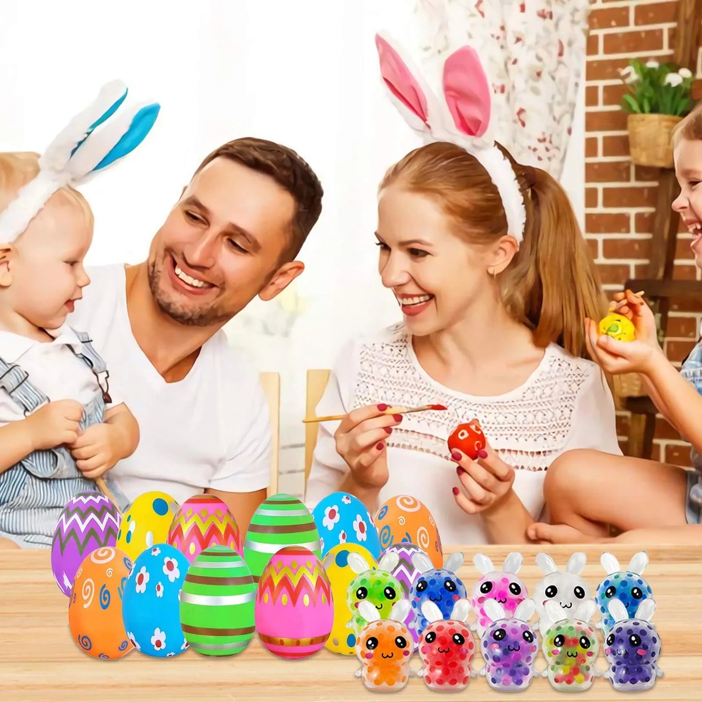 12pcs Prefilled Easter Eggs with Squishy Toy Set