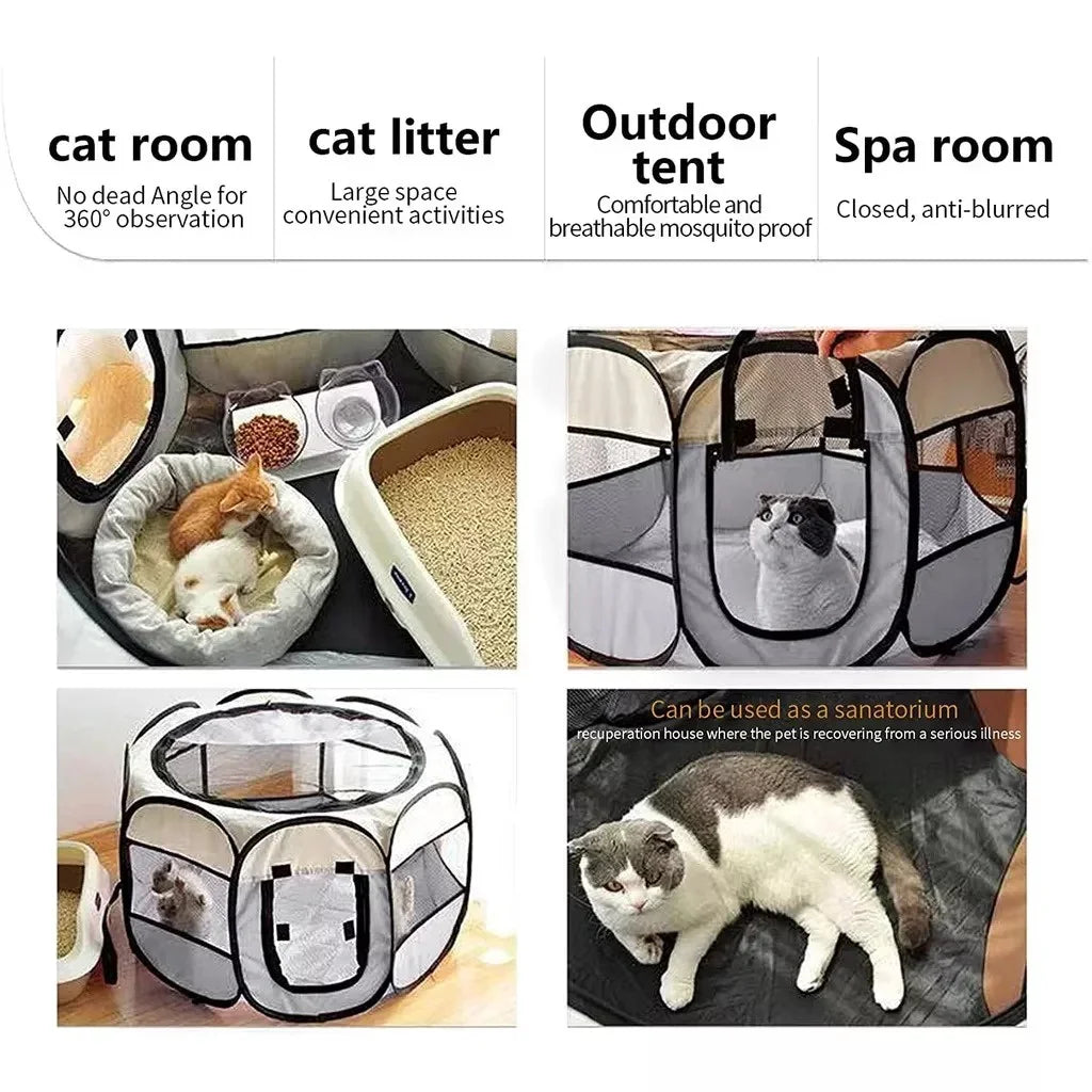 Portable Foldable Pet Tent for Dogs & Cats