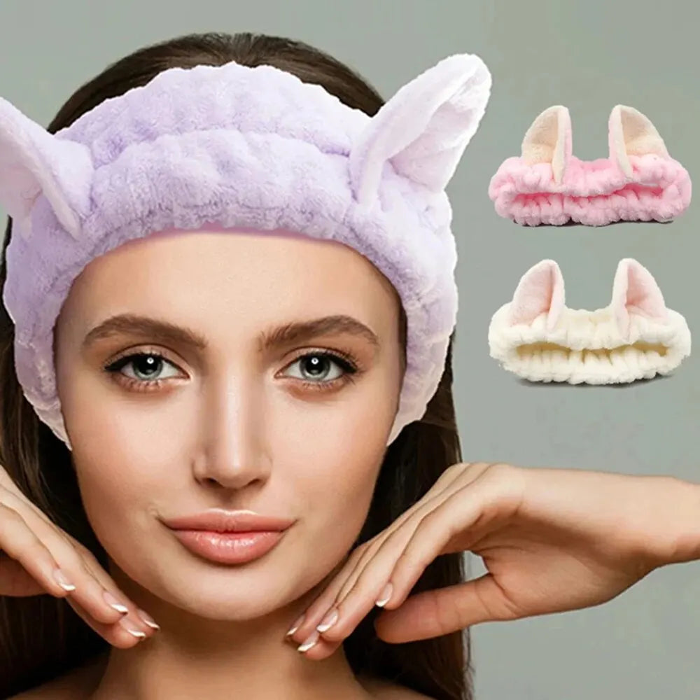 Soft Cat Ear Makeup Headband for Girls