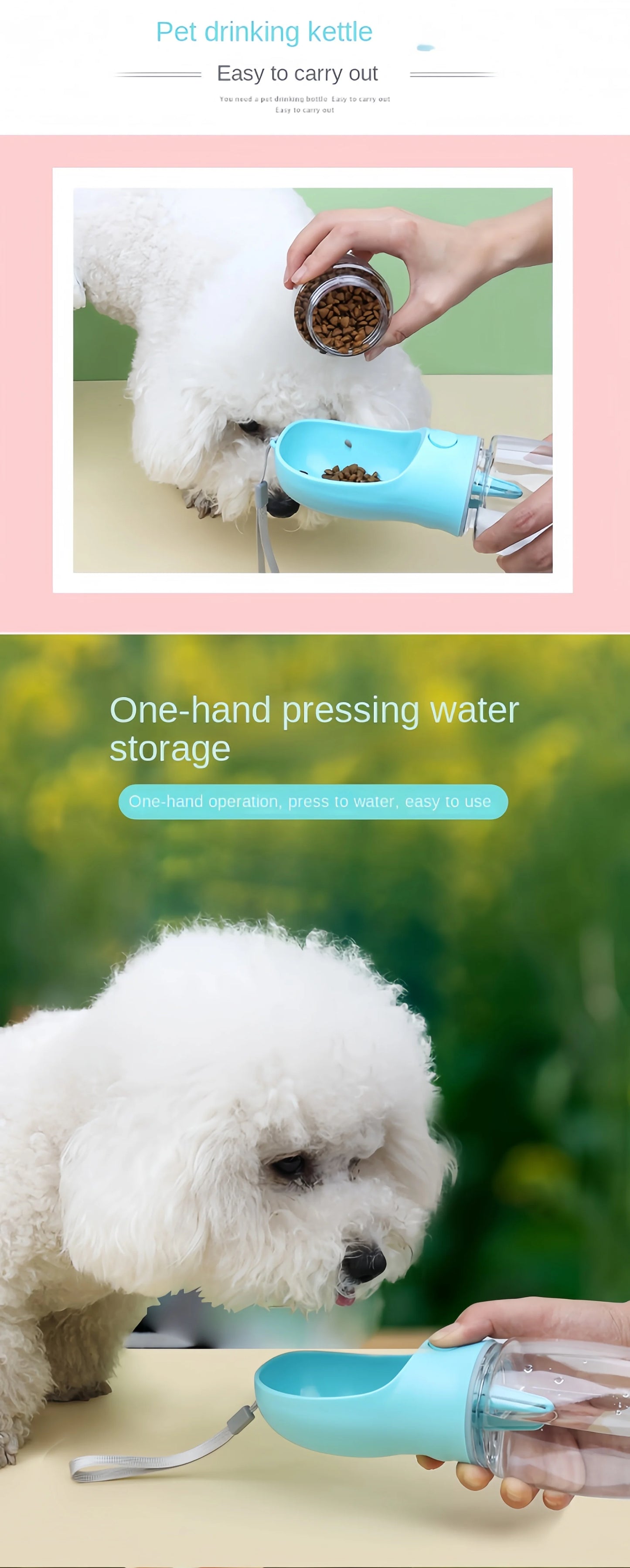 Portable Pet Water Bottle – Food Grade Dog & Cat Travel Dispenser