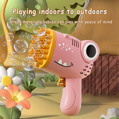 40-Hole Electric Dinosaur Bubble Gun Toy