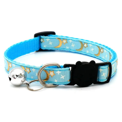 Adjustable Pet Collar with Bell – Cute Footprint Safety Necklace