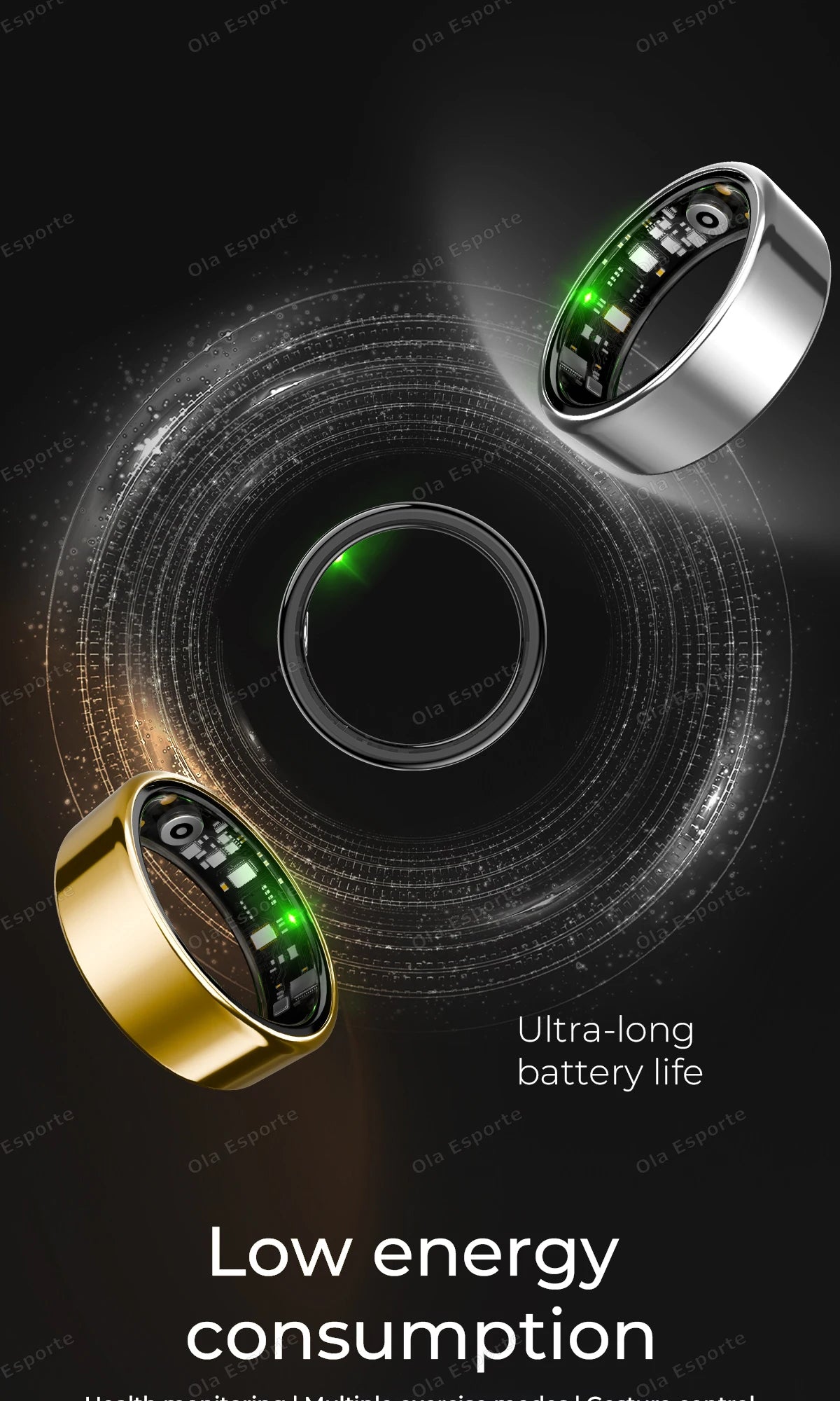 Smart Health Tracking Ring with Charging Case