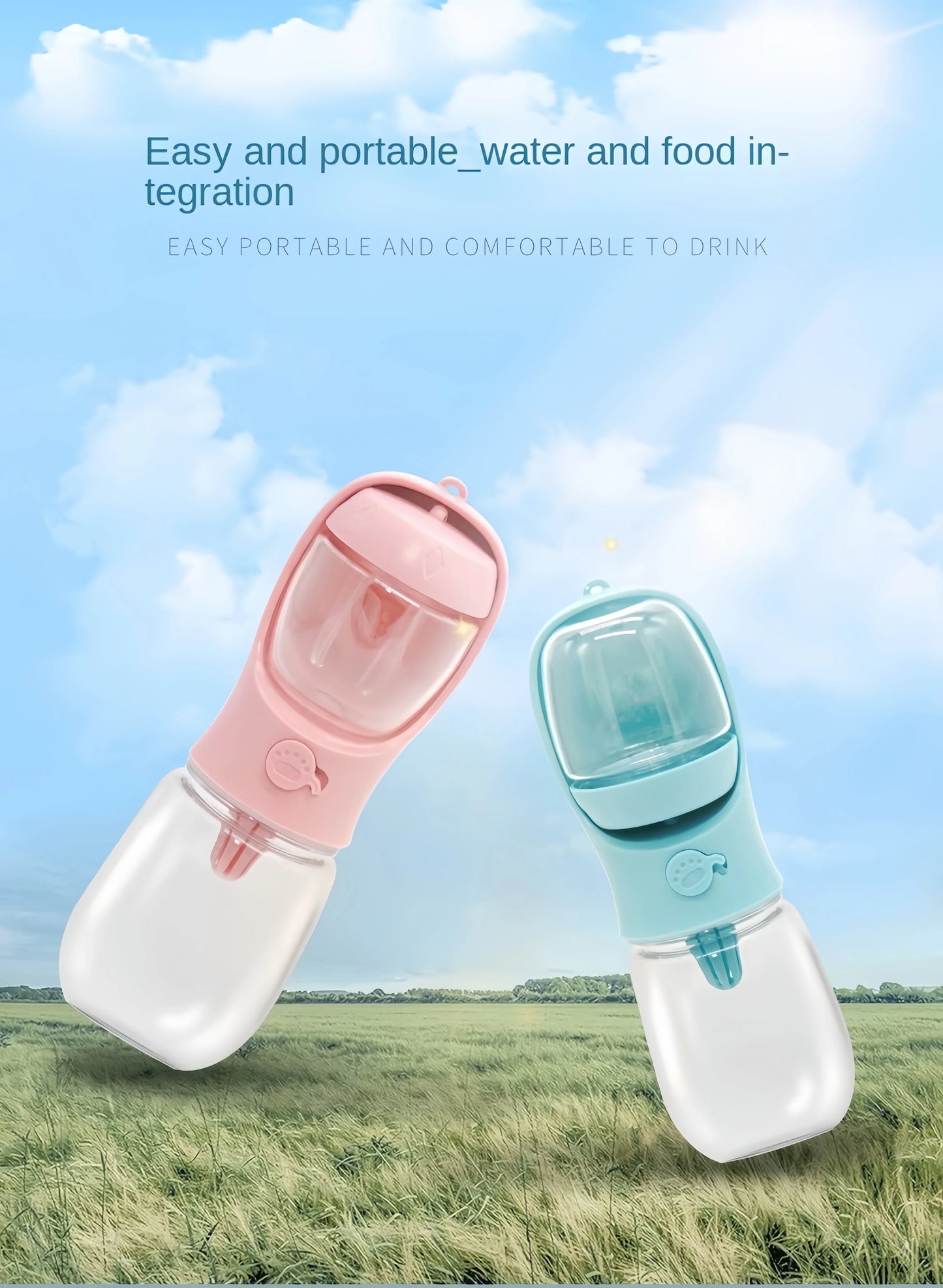 Portable Pet Water Bottle – Food Grade Dog & Cat Travel Dispenser