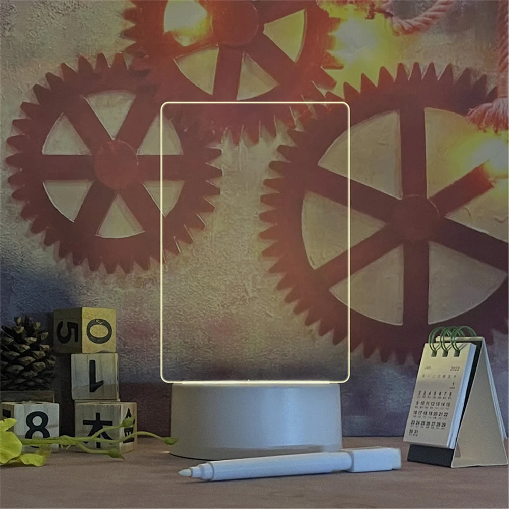 LED Acrylic Message Board Night Light – USB Powered