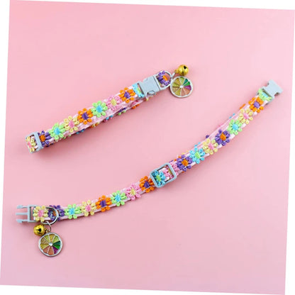Adjustable Pet Collar with Bell – Cute Footprint Safety Necklace