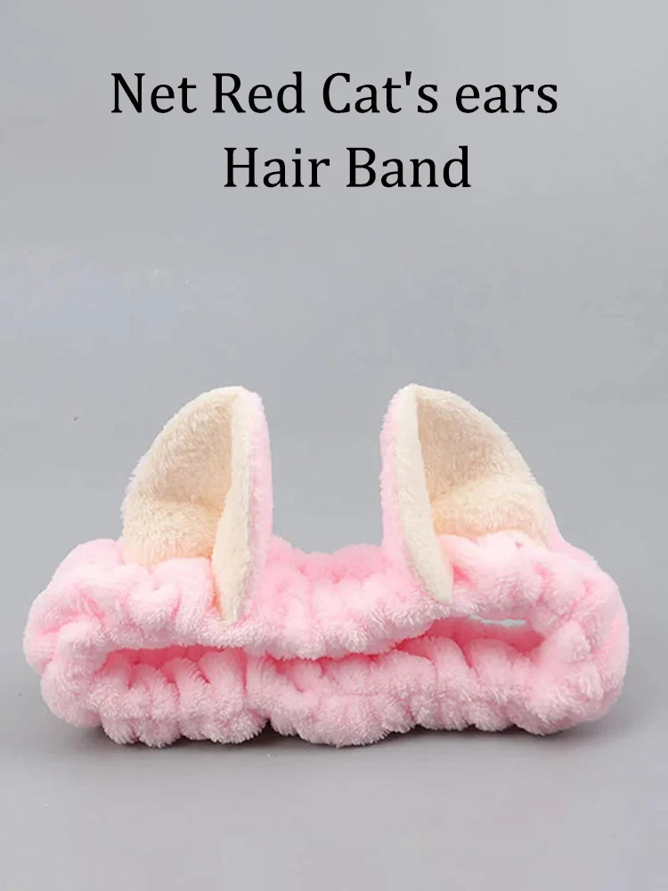 Soft Cat Ear Makeup Headband for Girls