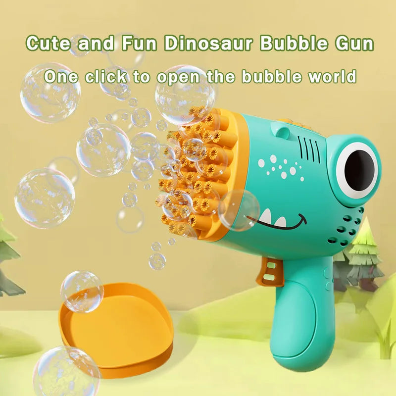 40-Hole Electric Dinosaur Bubble Gun Toy