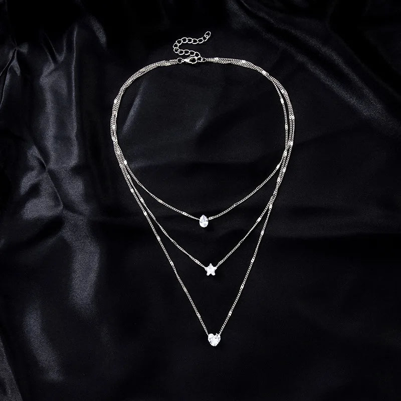 Fashion Zircon Multilayer Necklace for Women