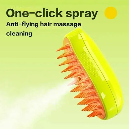 Pet Steam Brush – Electric Grooming & Massage Tool